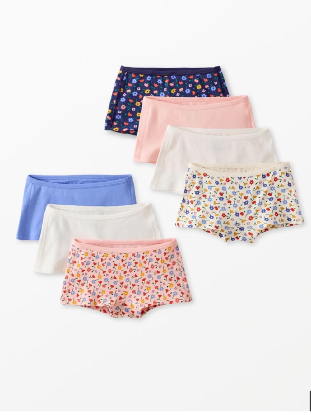 NWT Hanna Andersson Organic Cotton Girls' "Boy Short" Pack (SET of 7, Size XS)